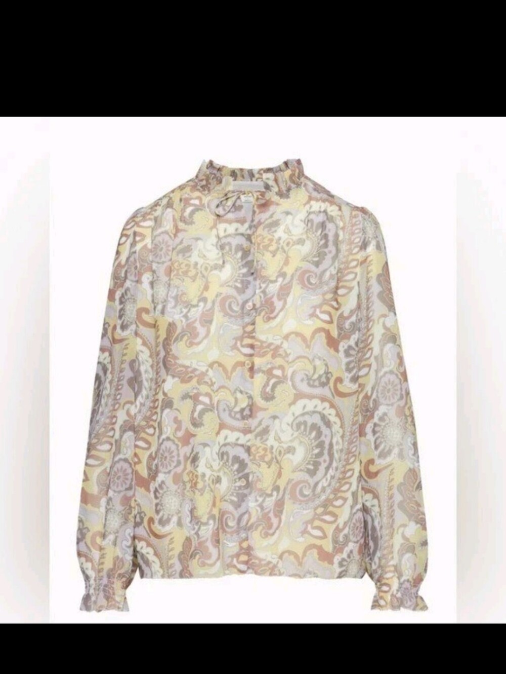 Wilfred neutral paisley button up blouse